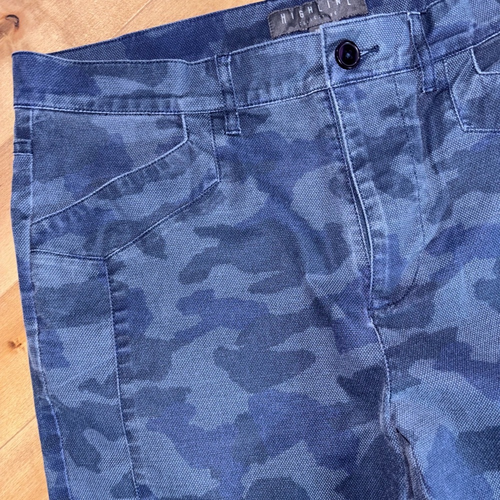 Mens Highline collective Blue Camouflage Pants 34 x 30